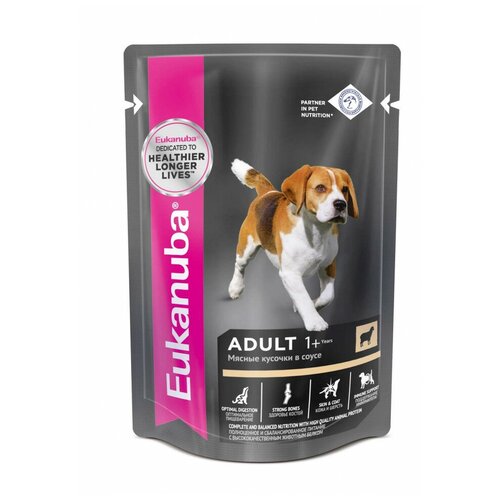 Влажный корм для собак Eukanuba Adult All Breed Ягнёнок в соусе, 100г фото