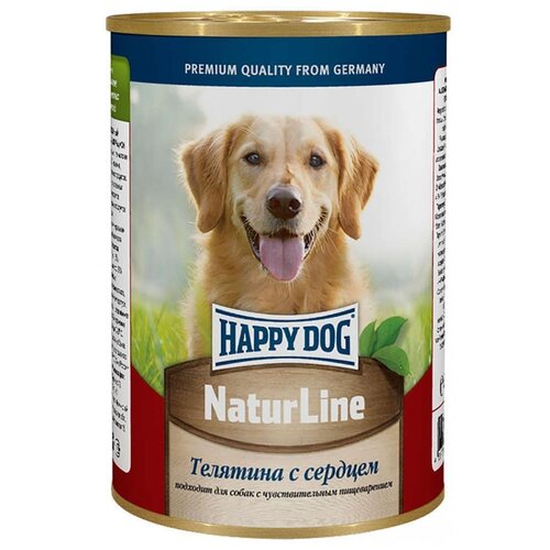 корм для собак Happy Dog NaturLine, телятина, сердце 1 уп. х 6 шт. х 410 г фото