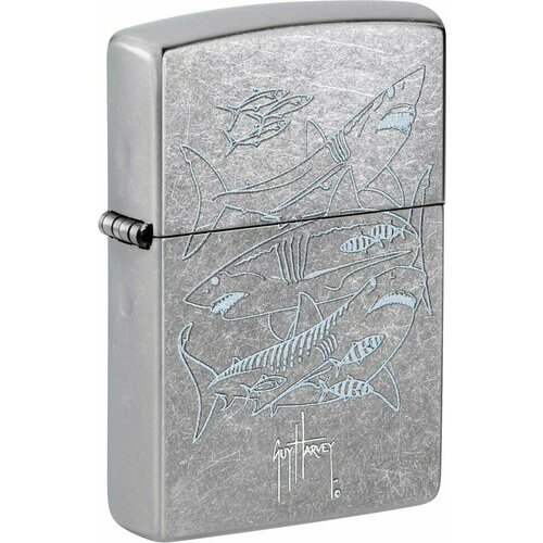 Зажигалка ZIPPO Guy Harvey с покрытием Street Chrome, латунь/сталь, серебристая, 38x13x57 мм фото