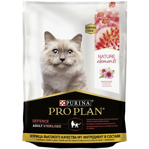 Сухой корм Pro Plan Nature Elements для взрослых стерилизованных кошек и кастрированных котов, с высоким содержанием курицы, 200 г х 2 шт фото