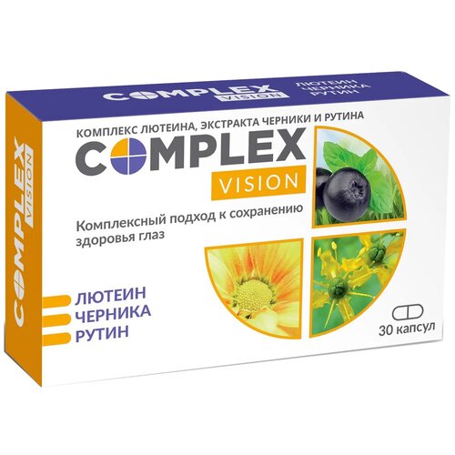 Complex Vision лютеин+ черника+рутин капс., 30 шт., черника фото