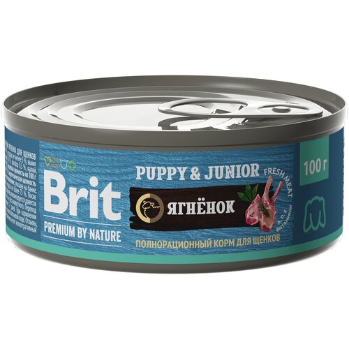 Влажный корм для собак Brit Premium by Nature Puppy & Junior ягнёнок 1 уп. х 1 шт. х 100 г фото