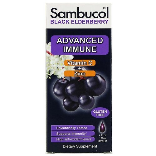 Сироп Sambucol Black Elderberry Advanced Immune, 230 г, 120 мл фото