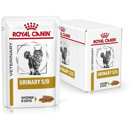 Royal Canin Urinary S/O, корм влажный (паучи) для лечения МКБ, с курицей 12 ШТ. х 85 г (кусочки в соусе) для кошек. фото