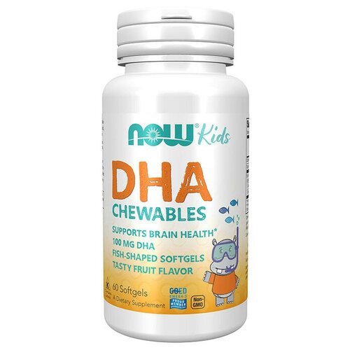 NOW DHA Chewables 60 гель-капс фото