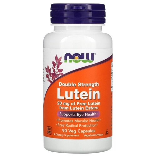 фото Капсулы NOW Lutein Double Strength, 80 г, 20 мг, 90 шт., купить за 3920 руб онлайн