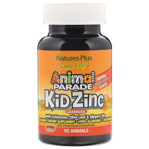 NaturesPlus Animal Parad Kid Zinc (Цинк для детей) вкус натурального мандарина 90 пастилок фото