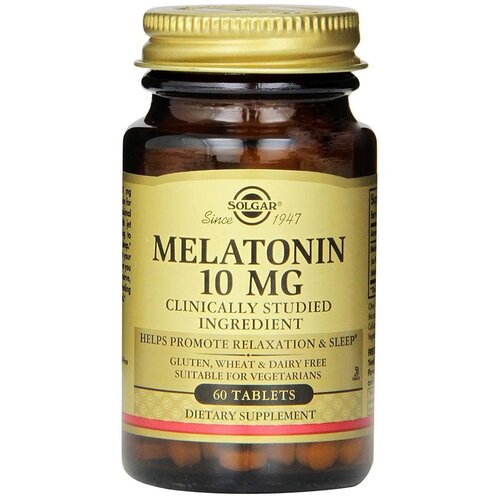 фото Таблетки SOLGAR Melatonin 10 мг, 100 г, 10 мг, 60 шт., купить за 2288 руб онлайн