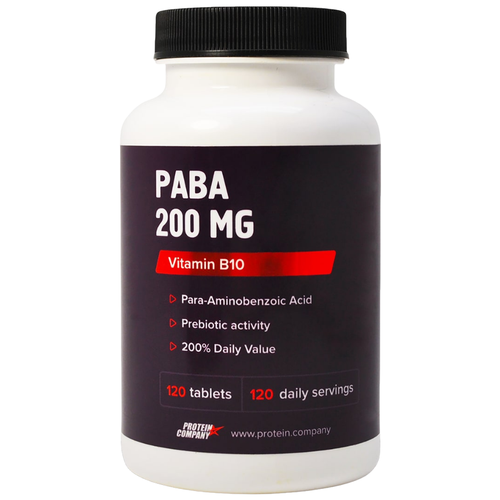 Капсулы PROTEIN.COMPANY PABA Парааминобензойная кислота, 90 г, 250 мл, 120 шт. фото