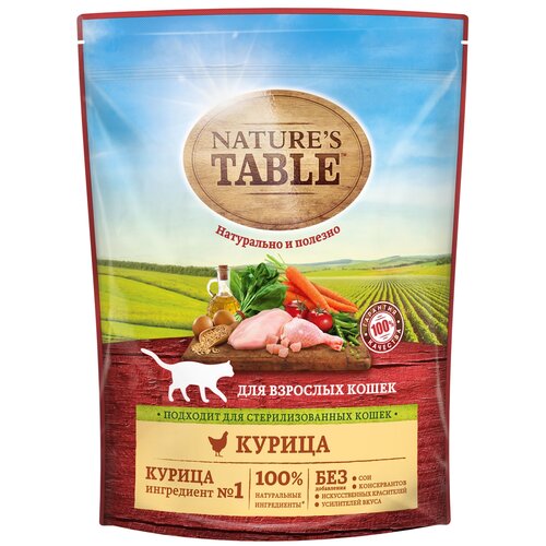 Сухой корм для кошек Nature's Table с курицей 10 шт. х 650 г фото