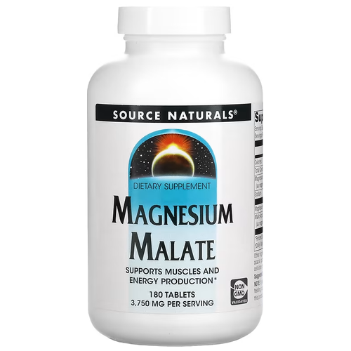 Таблетки Source Naturals Magnesium Malate, 390 г, 180 шт. фото