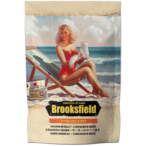 Brooksfield Adult Sterilized/Light Cat Salmon паучи для кошек лосось в желе 12 х 85 гр фото