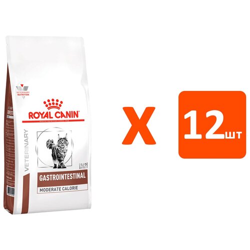 ROYAL CANIN GASTRO INTESTINAL MODERATE CALORIE GIM35 для взрослых кошек при заболеваниях ЖКТ с умеренным содержанием энергии (0,4 кг х 12 шт) фото