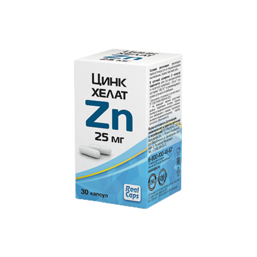 Цинк хелат Zn капс., 25 мг, 0.326 г, 30 шт. фото