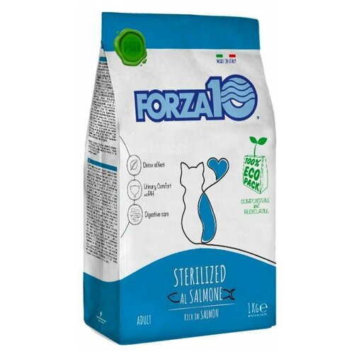 Корм сухой Forza10 Maintenance ADULT STERILIZED с лососем, для взрослых стерилизованных кошек,1 кг фото