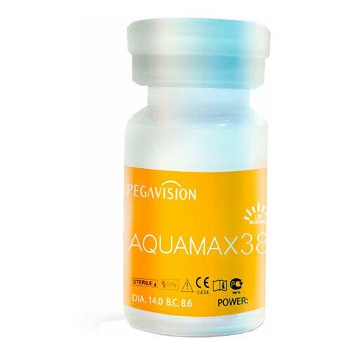 Контактные линзы Pegavision Aquamax 38, 1 шт., R 8,6, D -0,75, бесцветный, 1 уп. фото