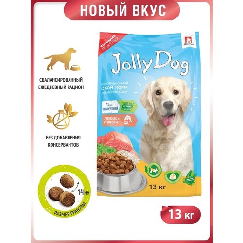 Полнорационный сухой корм для собак Зоогурман Jolly Dog, с лососем и рисом 13кг фото