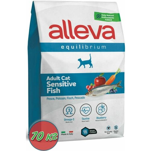 Alleva Equilibrium Cat сухой корм для взрослых кошек с рыбой, Adult Sensitive Fish, 10 кг фото