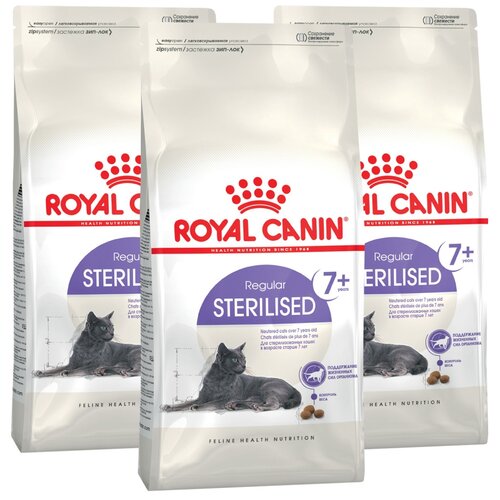 Сухой корм для стерилизованных пожилых кошек Royal Canin старше 7 лет 3 шт. х 1500 г (кусочки в соусе) фото