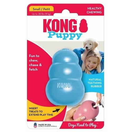 Игрушка KONG Classic Puppy S, для щенков мелких пород, голубая фото