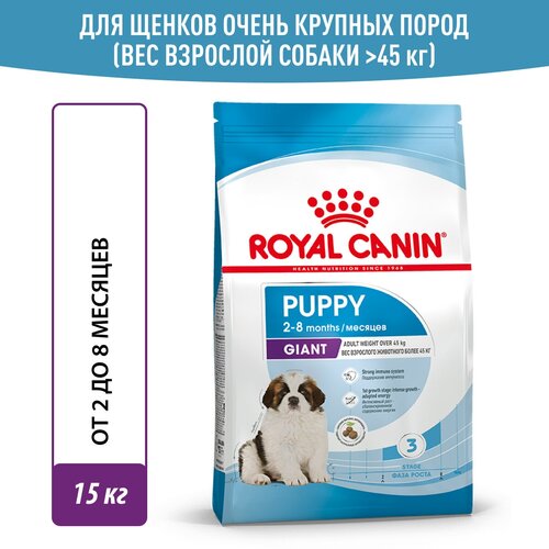 Сухой корм Royal Canin Giant Puppy (Джайнт Паппи) для щенков очень крупных пород до 8 месяцев, 15 кг фото