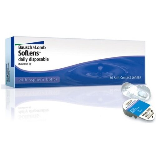 Контактные линзы Bausch & Lomb Soflens Daily Disposable, 30 шт., R 8,6, D -1 фото