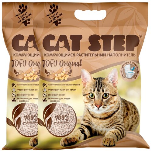 CAT STEP TOFU ORIGINAL - Кэт степ наполнитель комкующийся для туалета кошек (12 + 12 л) фото