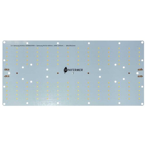 Комплект 1.6 Quantum board Samsung lm301b 3000K+5000K + Samsung lh351h 660nm, 60Вт 18х39см фото