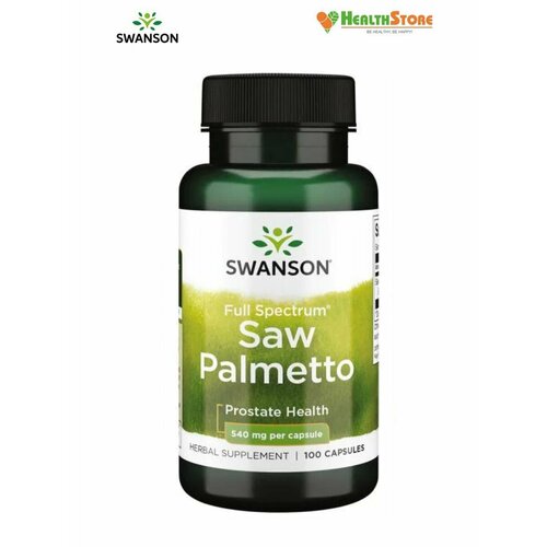 Swanson Full Spectrum Saw Palmetto 540мг 100 капсул, Экстракт серенои 540 мг, со пальметто При болезнях предстательной железы, укрепляет мужское здоровье фото