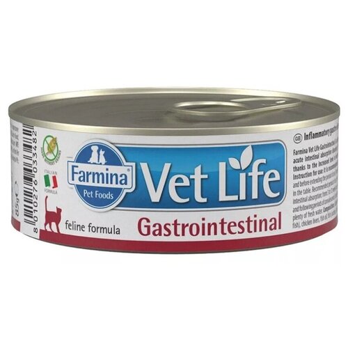 FARMINA вет. корма Консервы для кошек с проблемами ЖКТ VET LIFE 10859 | Vet Life Gastrointestinal 0,085 кг 41131 (10 шт) фото