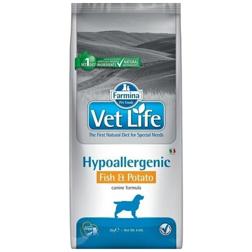 Сухой корм для собак Farmina Vet Life Hypoallergenic при аллергии, рыба, с картофелем 1 уп. х 1 шт. х 2000 г фото