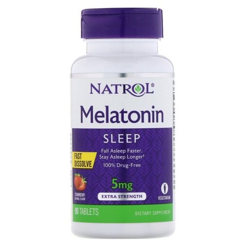 Таблетки растворимые Natrol Melatonin Fast Dissolve, 100 г, 5 мг, 90 шт. фото