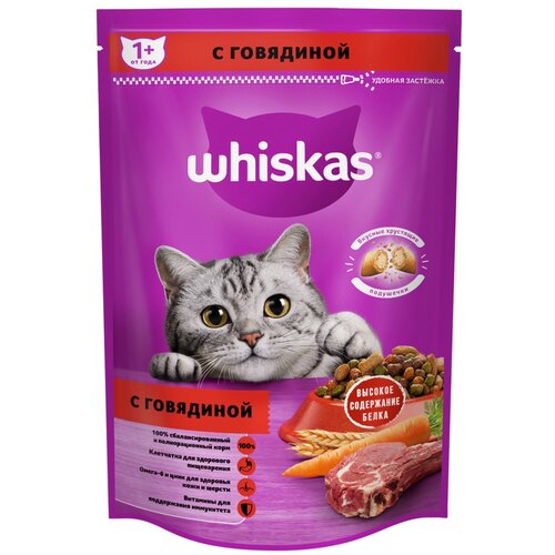 Сухой корм для кошек Whiskas Аппетитный обед, говядина 350 г (суфле) фото