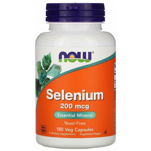 NOW Foods Selenium 200 mcg - Селен 180 вегетарианских капсул фото