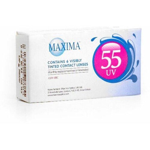 Контактные линзы Maxima 55 UV Aspheric, 6 шт., R 8,9, D -2, бесцветный, 1 уп. фото