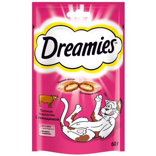 Лакомство для кошек  Dreamies Лакомство для кошек Dreamies подушечки, 60 г мясо фото