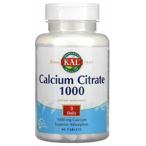 KAL Calcium Citrate 1000 mg 90 tab / КАЛ Кальция Цитрат 1000 мг 90 таб фото