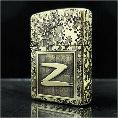 Зажигалка бензиновая Zippo(Armor) ZV Custom Латунь с глубокой объемной гравировкой фото