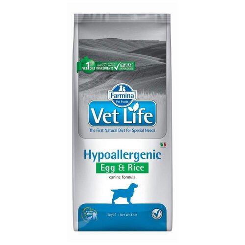 Сухой корм для собак Farmina Vet Life Hypoallergenic, при аллергии, гипоаллергенный, с яйцом, с рисом 1 уп. х 1 шт. х 2000 г фото