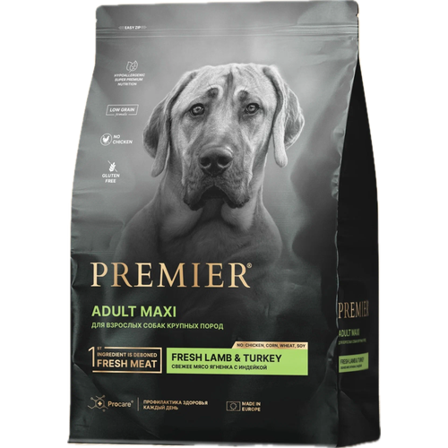 Сухой корм для собак Premier Dog Fresh Lamb&Turkey ADULT MAXI (Свежее мясо ягненка с индейки для взрослых собак крупных пород) 10 кг фото