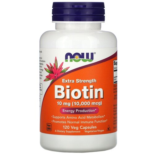 Капсулы NOW Biotin Extra Strength, 210 г, 10 мг, 120 шт. фото