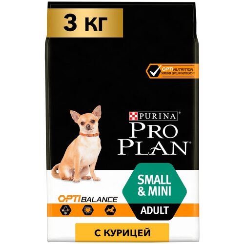 Сухой корм для собак Pro Plan с высоким содержанием курицы 1 уп. х 3 шт. х 3000 г (для мелких пород) фото