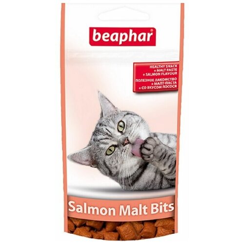 Подушечки Beaphar Malt-Bits с мальт-пастой для вывода шерсти из желудка с Лососем 35 г*75 шт. фото