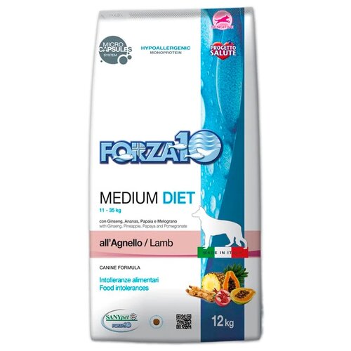 Сухой корм для собак Forza10 Diet Diet, гипоаллергенный, ягненок 1 уп. х 1 шт. х 12000 г (для средних пород) фото