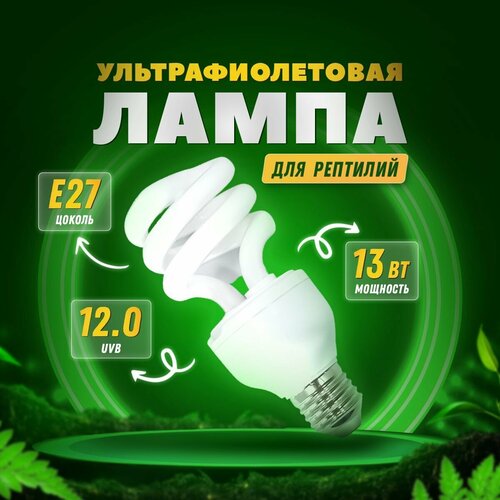 УФ лампа E27 UVB 12.0 для террариума и рептилий от Simple Zoo, 13 Вт фото