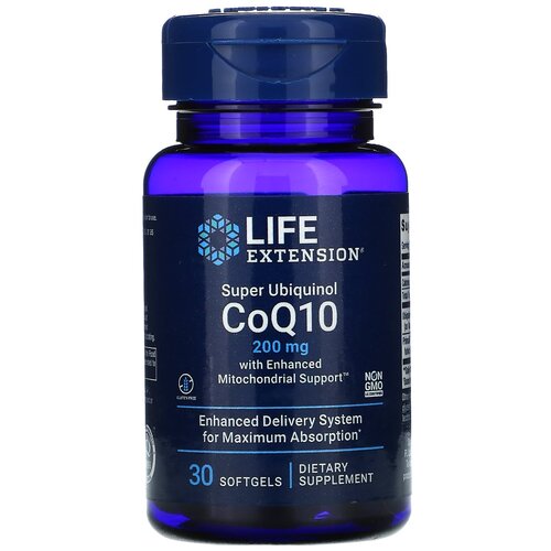 Капсулы Life Extension Super Ubiquinol CoQ10 with Enhanced Mitochondrial Support, 80 г, 200 мг, 30 шт. фото