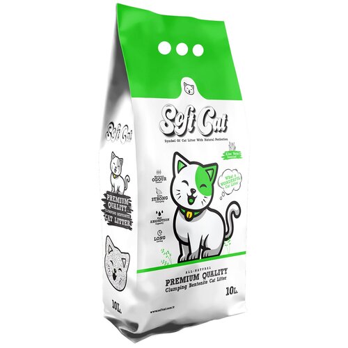 ​​​​Наполнитель для кошек Soft Cat, комкующийся с ароматом алоэ вера 10 л фото