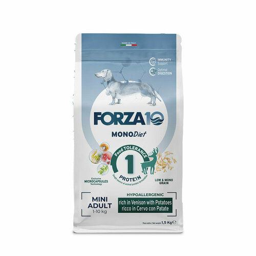 Forza10 MonoDiet Adult Mini Cervo con Patate сухой корм для взрослых собак мелких пород с олениной и картофелем - 1,5 кг фото