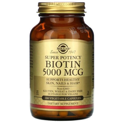 фото Solgar Biotin 5000 mcg 100 Vcaps, купить за 7000 руб онлайн