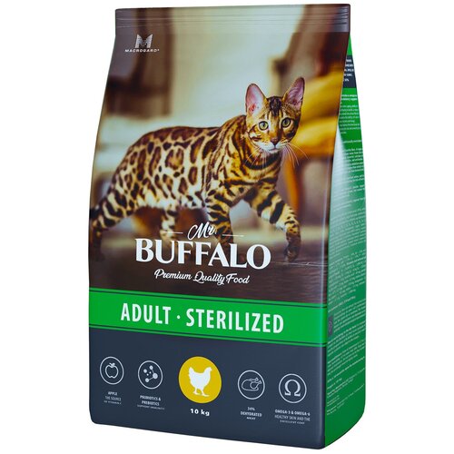 Mr. Buffalo STERILIZED для кошек с Курицей, 10кг фото